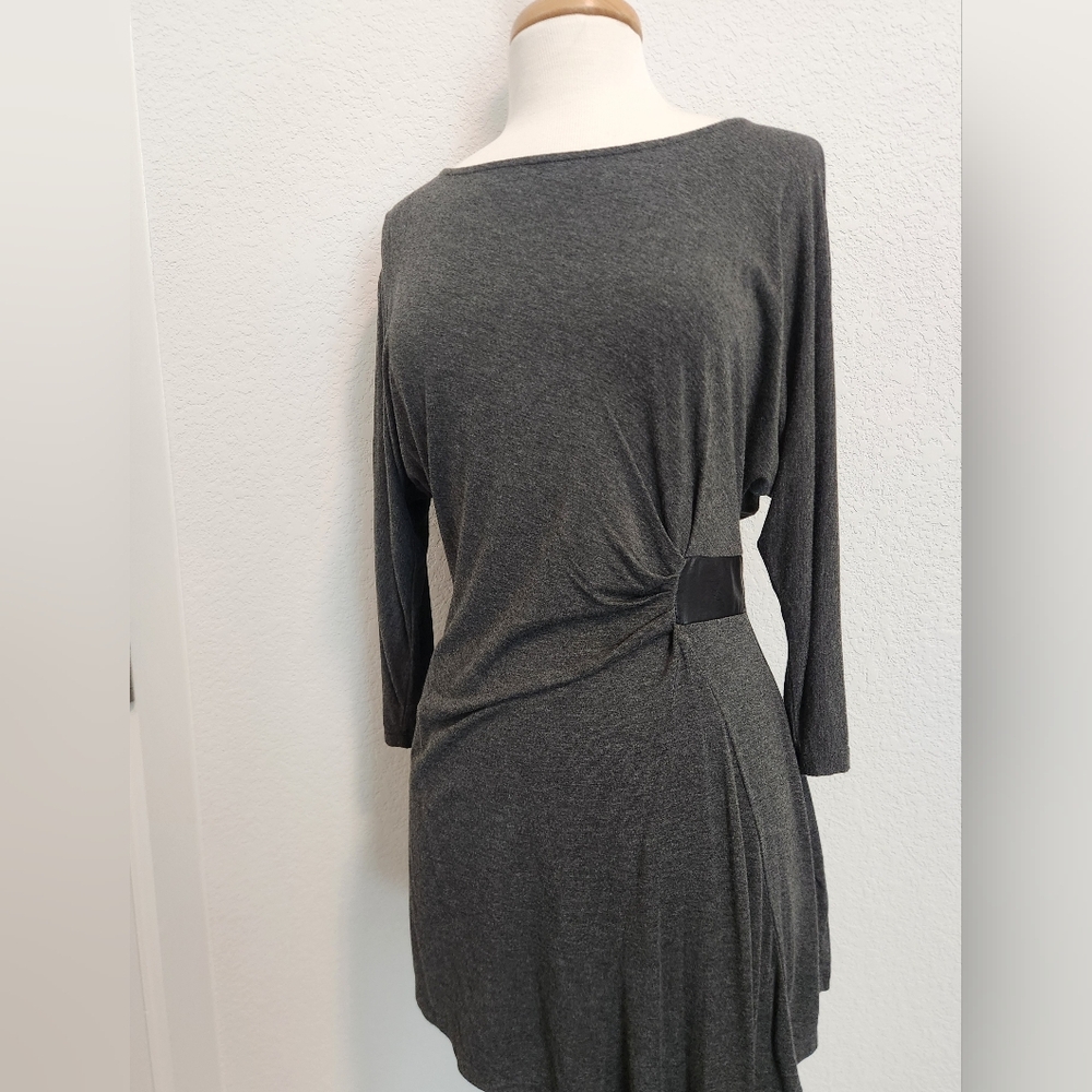 White House Black Market Dark Gray Long Sleeve Dress